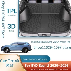 Car Trunk Mat For BYD Song Plus DM-i EV Seal U Sealion 6 SA3 2020~2026 Waterproof Cargo Liner Carpet Storage Pad Car Accessories