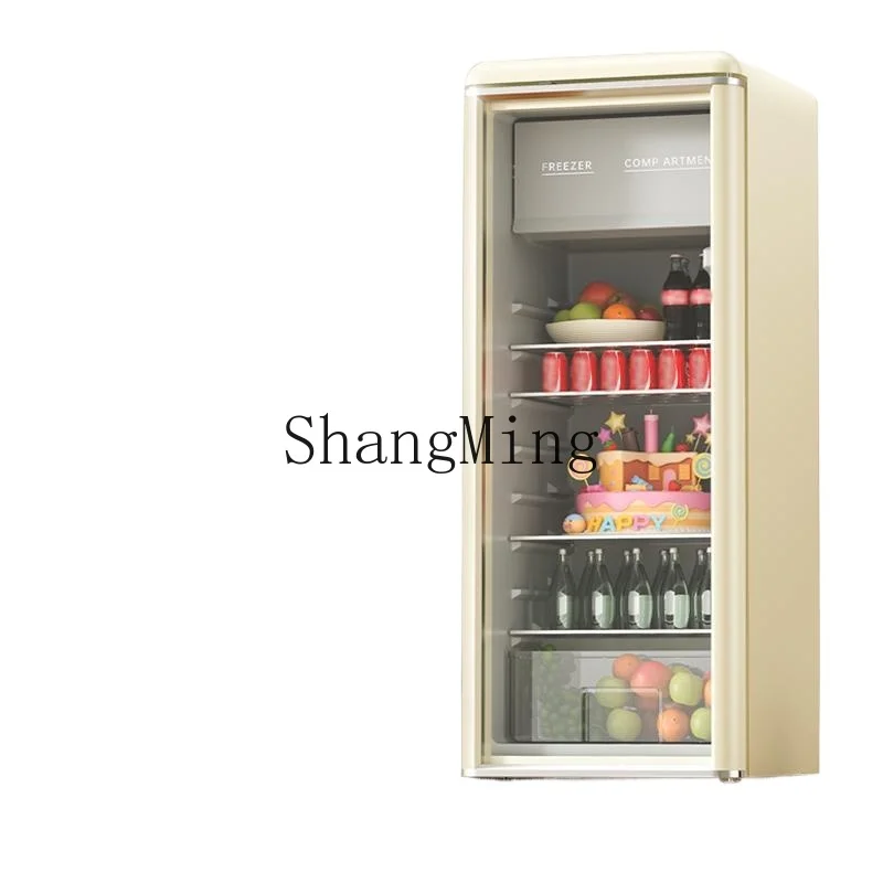 ZYY piccolo vetrina refrigerata per uso domestico con porta in vetro, frigorifero per ufficio, tè, armadietto per la conservazione della freschezza