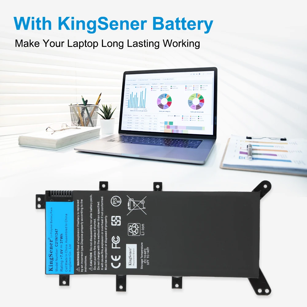 7.6V 37WH KingSener C21N1347 Laptop Battery For ASUS X554L X555 X555L X555LA X555LD X555LN X555MA 2ICP4/63/134 Free Tools