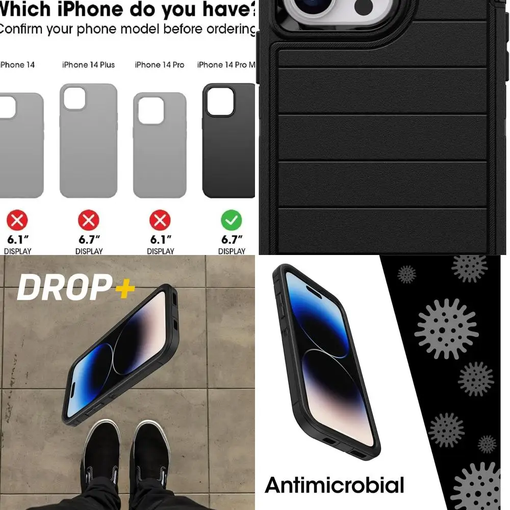 

Defender Series Screenless Edition Case for iPhone 14 Pro Max (Only) - Case Only - Microbial Defense Protection - Non-Retail Pac