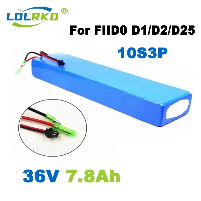 2024 NEW 36V Battery 10s3p 7.8Ah 18650 Lithium Ion Battery Pack For FIIDO D1/D2/D2S Folding Electric Moped City Bike Battery