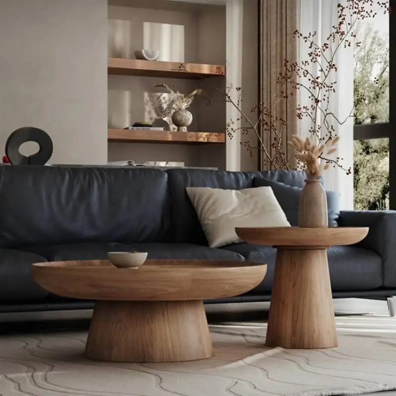 

Luxury Wood Unique Coffee Table Walnut Brown Modern Minimalist Coffee Table Center Space Cute Meuble Salon Furniture Home