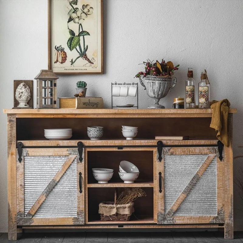 industrial style dining room storage cabinet, furniture living room entrance cabinet, old locker, solid wood retro dining