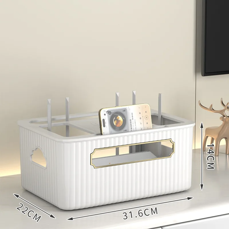 Wireless Wifi Router Storage Box Living room storage Rack 1/2 Layer Modem Router Cover Power Strip and Cable Management