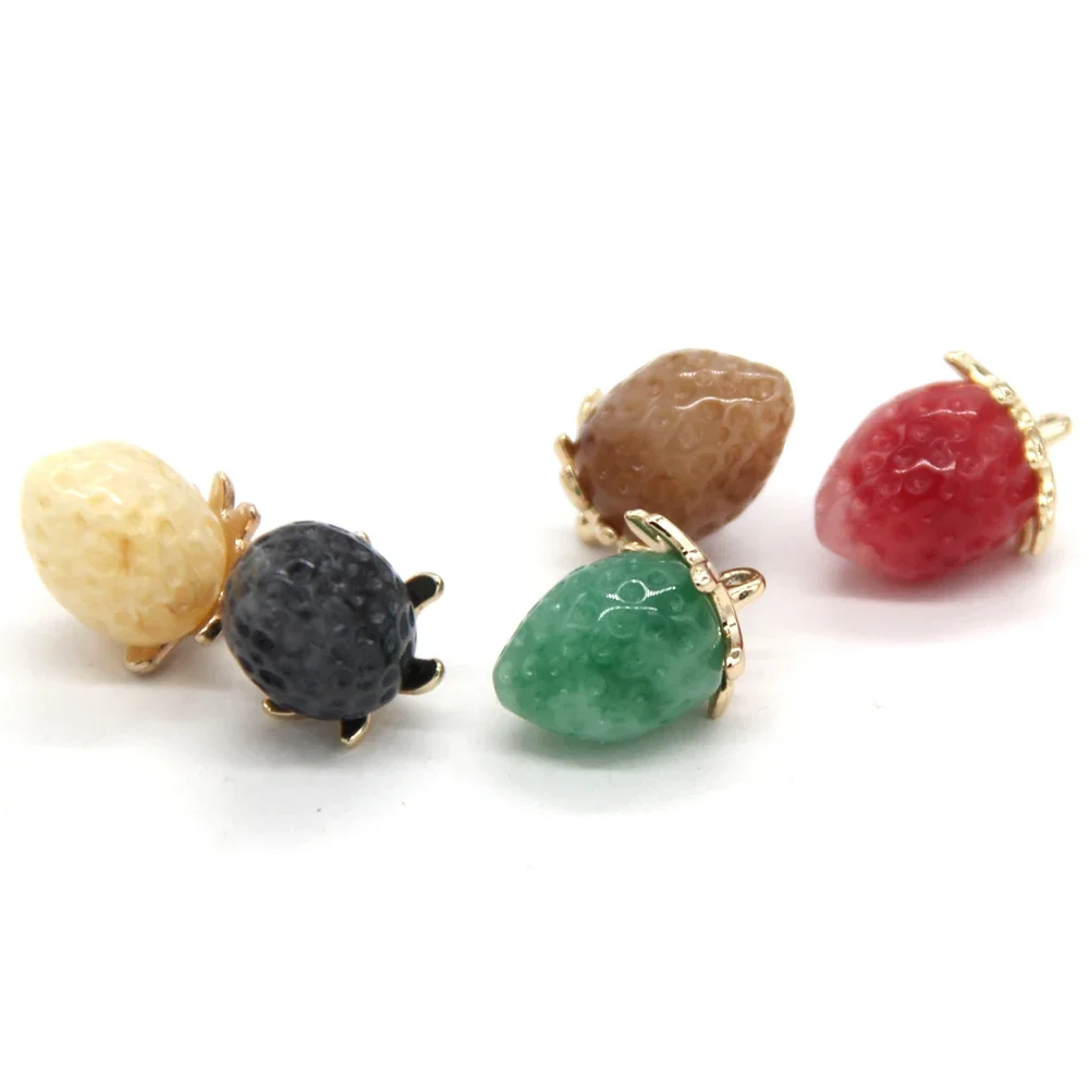 DOTOLLE Cute Strawberry Gold Metal Shank Buttons For Clothes Women Coat Suit Blazer Knit Handmade Decorations Sewing Accessories
