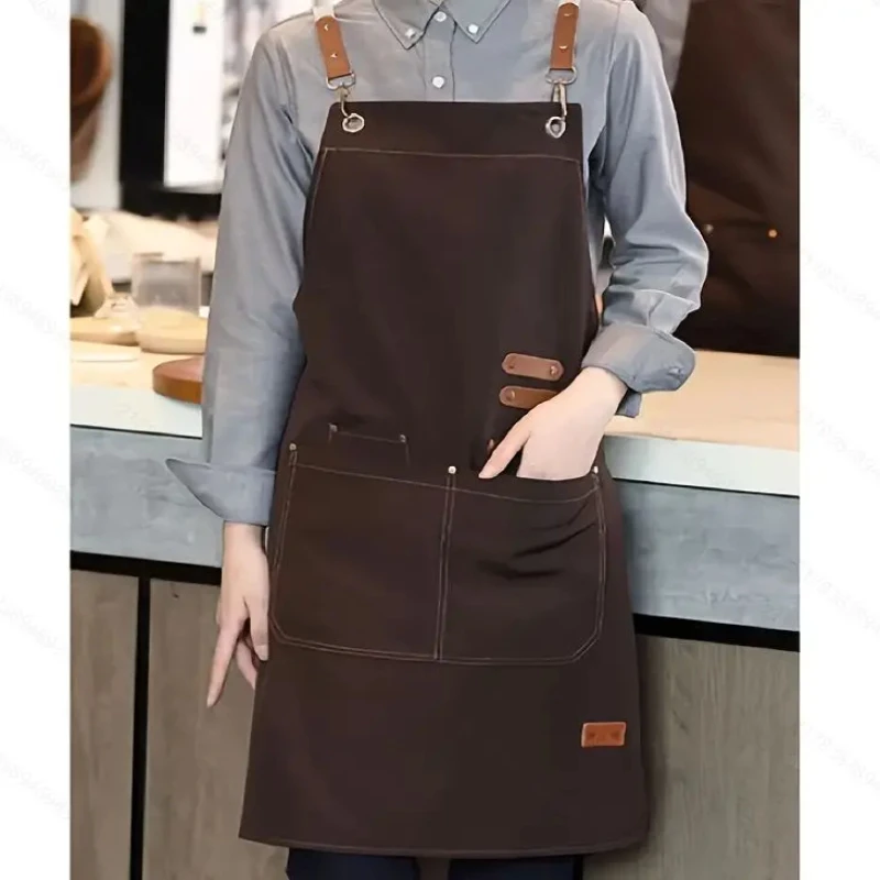

Kitchen Apron with Pockets, Work Clothes, Chin Cleaning Apron, Restaurant Waiter Work Clothes