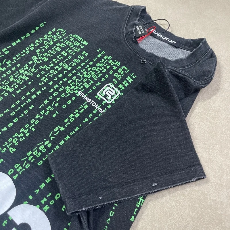 Black RRR123 New “Second Chance” Tee Summer High-Quality Washed Print Men’s Women’s Casual Loose-Fit Tops