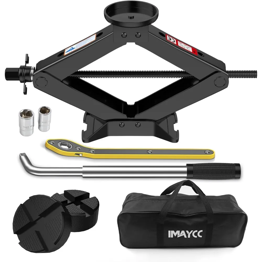 3 Ton Scissor Jack Car Jack Heavy Duty Tire Changing Kit Portable Lug Wrench Tool for Car SUV MPV