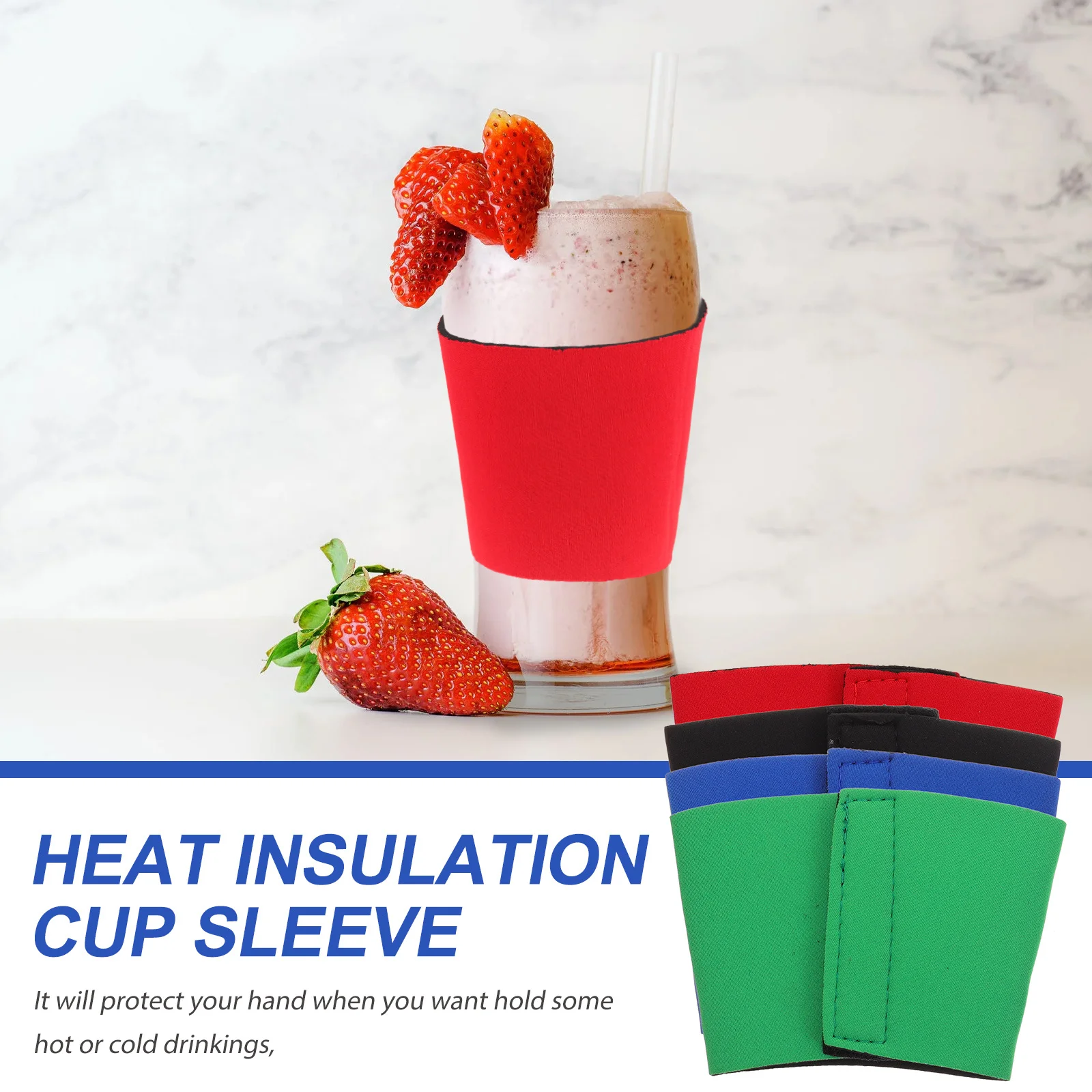 

4Pcs Neoprene Cup Sleeve Heat Resistant Bottle Cover Anti-Scald Insulation Band for Water Bottles and Cups Neoprene Cup Sleeve