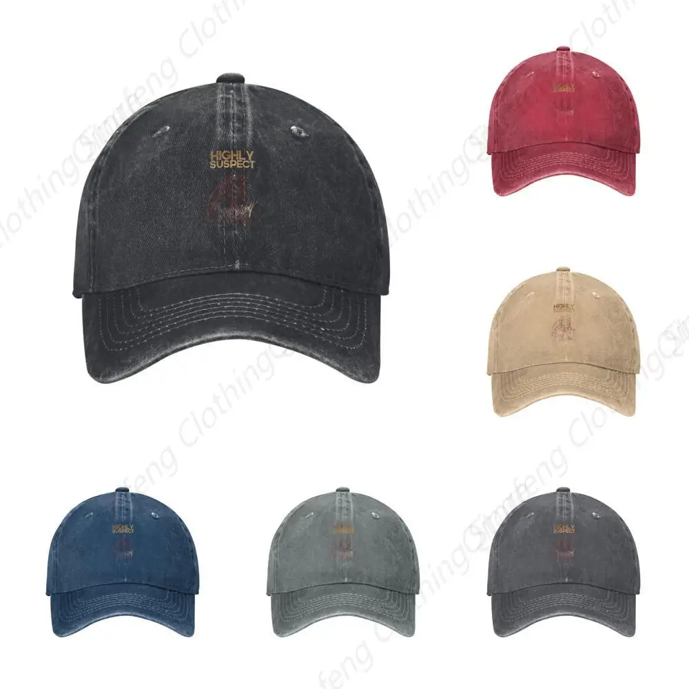 Highly Band Suspect Baseball Cap Cotton Washed Plain Vintage Hat Adjustable for Women Men Black