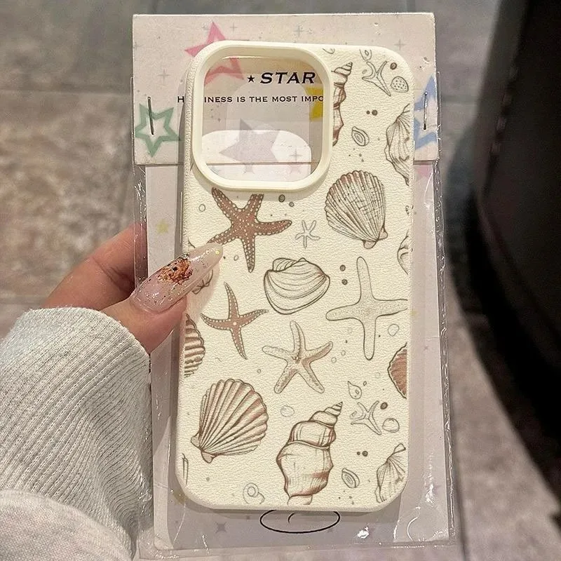 Summer Starfish Seashell Case For Samsung A05S A06 A07 A15 A16 A17 A34 A35 A53 A54 A55 S23 S24 FE S25 S26 Ultra A26 A36 A56 Case