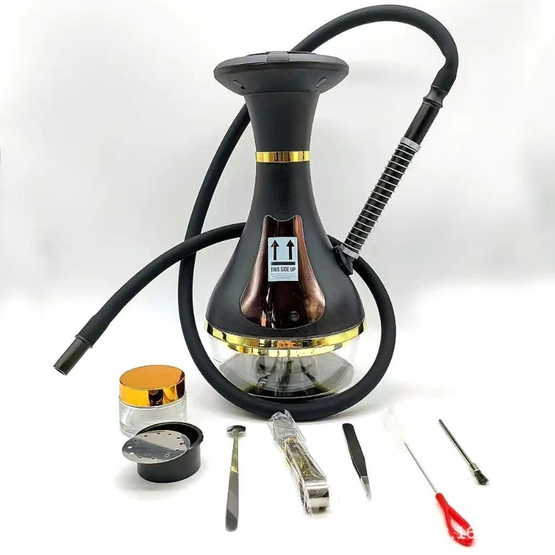 Charcoal-Free E-Hookah LED USB-C Rechargeable Base for Arabic Shisha with Portable Design