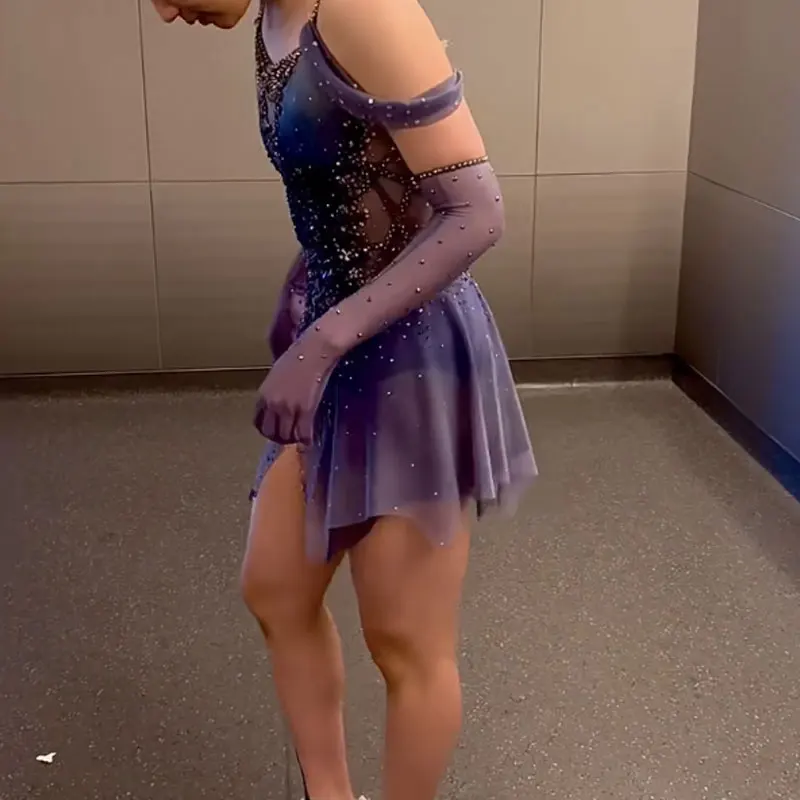 Ice Dance Qingying Figure Skating Performance Skirt Grade Examination Coasten Competition Skirt Customization