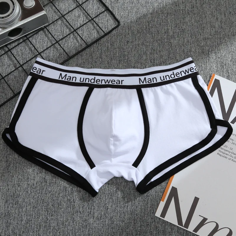 1 Article Men Sports Boxers Shorts Underpants Underwear Black White Gray M L XL Breathable Fashion Fitness Sports Fitness