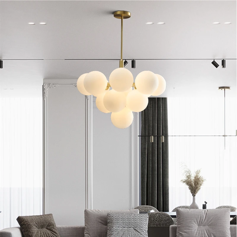 

Nordic Cream Color Chandelier Living Room Dining Table Decorative Led Pendant Lamp Bedroom Kitchen Island Hanging Light Fixture