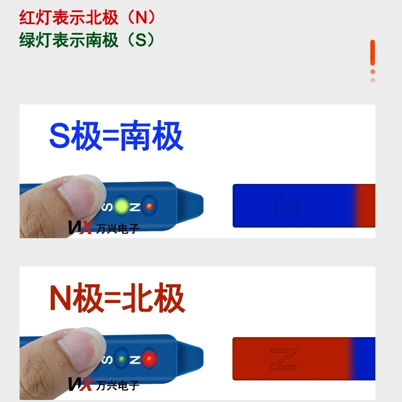 Caneta magnética WT-60 Caneta de identificação de pólo norte e sul portátil NS Detecção de polaridade de teste gaussiano