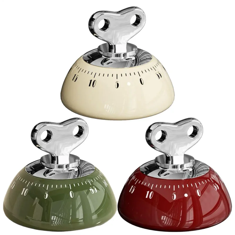 Magnetic Kitchen Timer 60 Minutes Mechanical Kitchen Timer Manual Countdown Timer for Cooking BBQ Grilling Baking Seniors Kids W