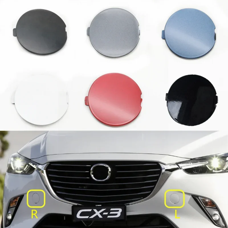 Front Bumper Tow Hook Cover Trailer Hauling Eye Lid Traction Towing Cap For Mazda CX-3 CX3 DK 2014 2015 2016 2017 2018 2019-2023