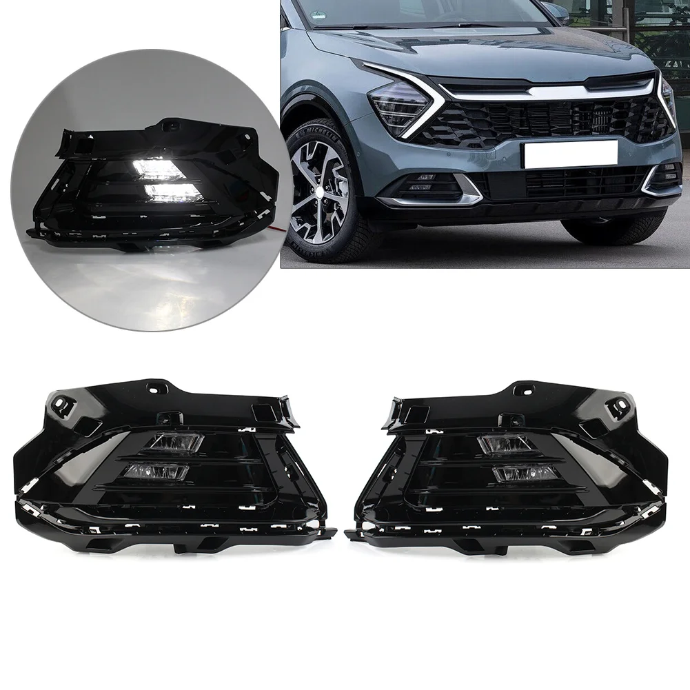 Car DRL Daytime Running Driving Fog Light Lamp For Kia Sportage KX5 2021 2022 2023