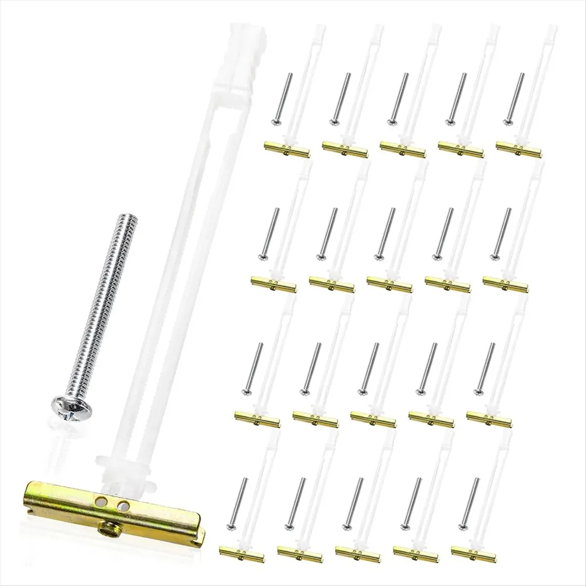 【POPULAR PICK】20Pack Drywall Anchor with Included Bolts for 1/4In-20,for TV Mounting,Cabinets,Holds Up to 265lbs Each in 1/2In D