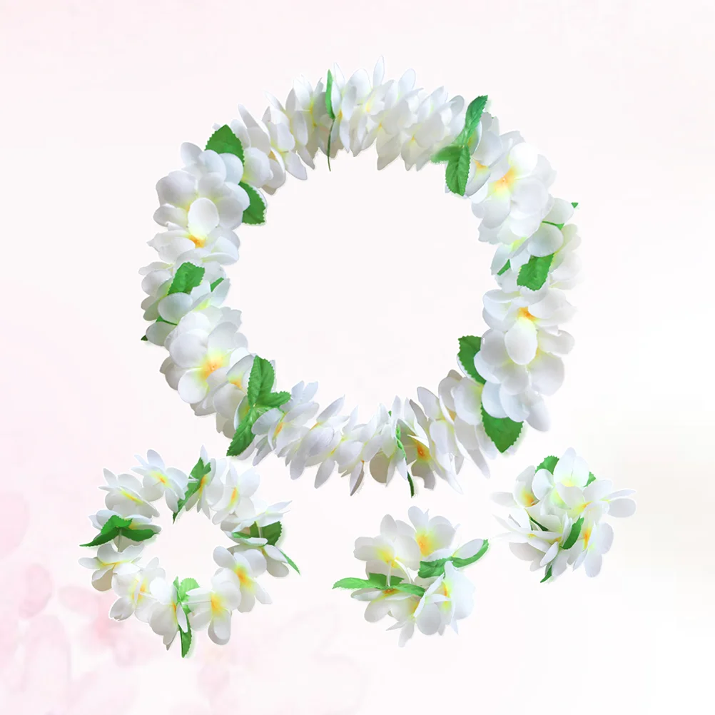 

4 Pcs Makeup Headband Artificial Flower Luau Party Decoration Supplies Hawaiian Garland Floral Wreath Seaside Resort