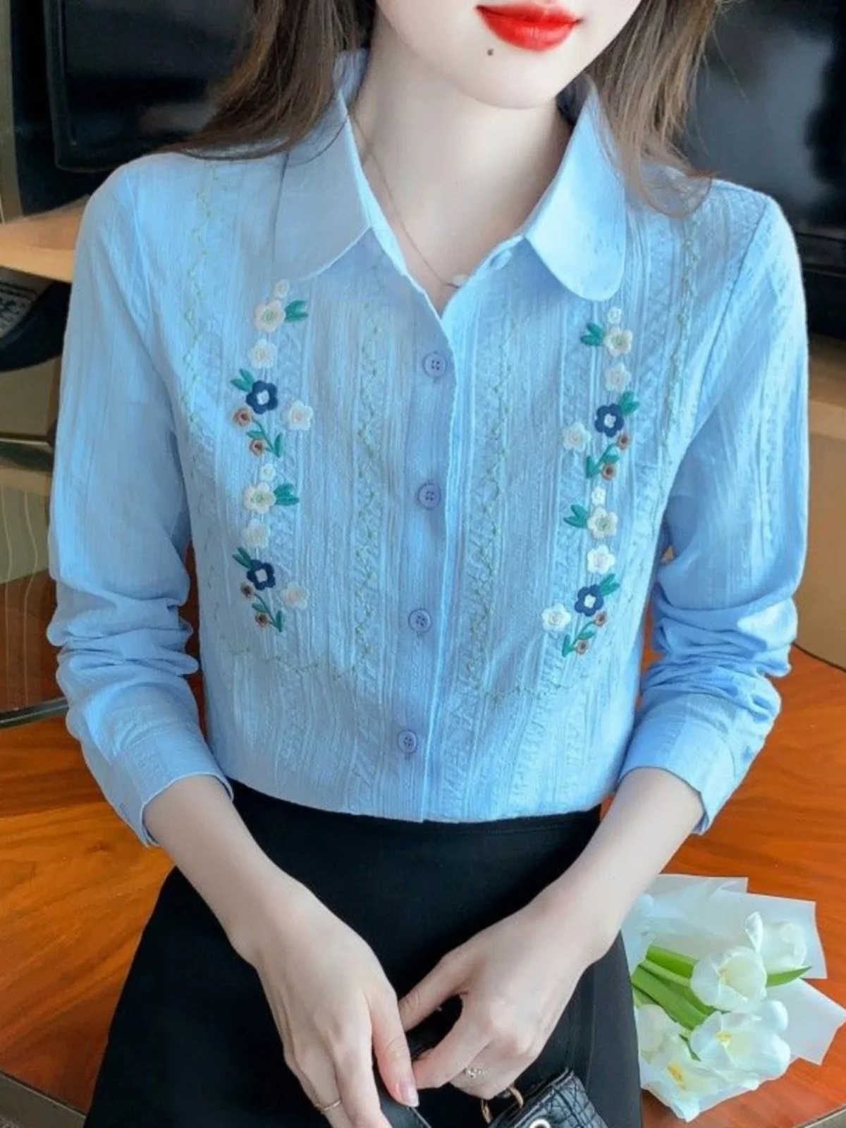 spring-autumn-cotton-irt-women's-faionable-long-sve-design-sense-lady-top-ear-cover-sli-cotton-blend