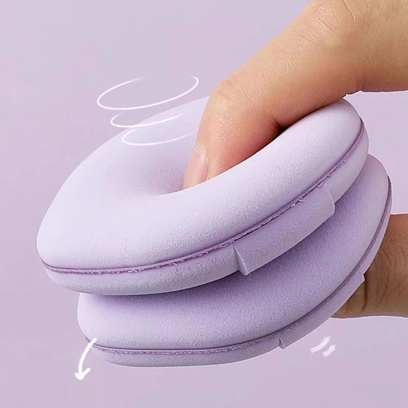 Puff w proszku z poduszką powietrzną typu kropli wody, na mokro i na sucho, podwójny puszek do pudru do twarzy, do podkładu w płynie, korektor, puder, fioletowy