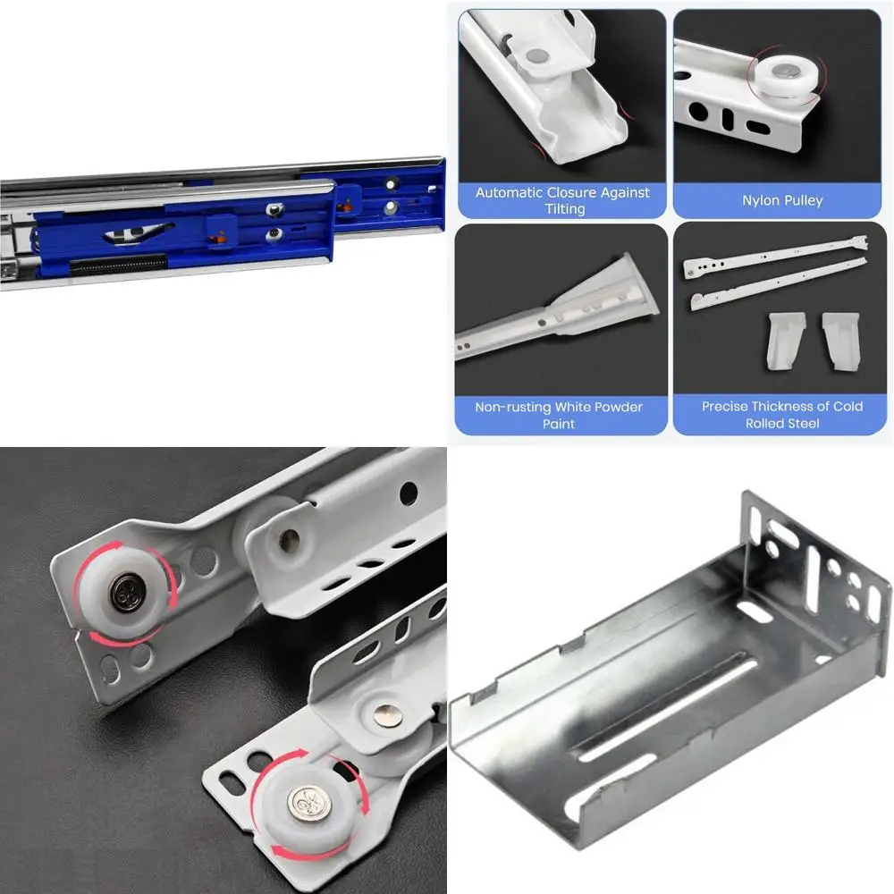 

Направляющие для ящиков с мягким закрыванием, 14-дюймовая фурнитура для шарикоподшипников с полным выдвижением, емкость 100 фунтов, 10 пар аксессуаров для шкафа