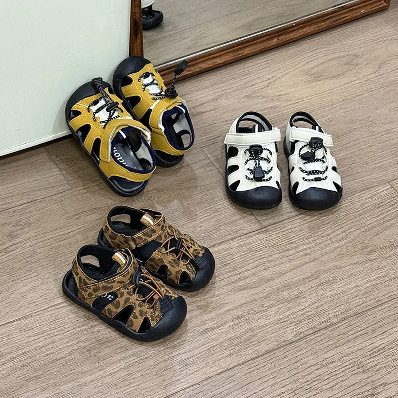 

Kids'Casual Shoes Sandals PU Leather Summer Fashion Flat Bottom Shoes For Girls Anti-slip White Yellow Shoes Size 16-26