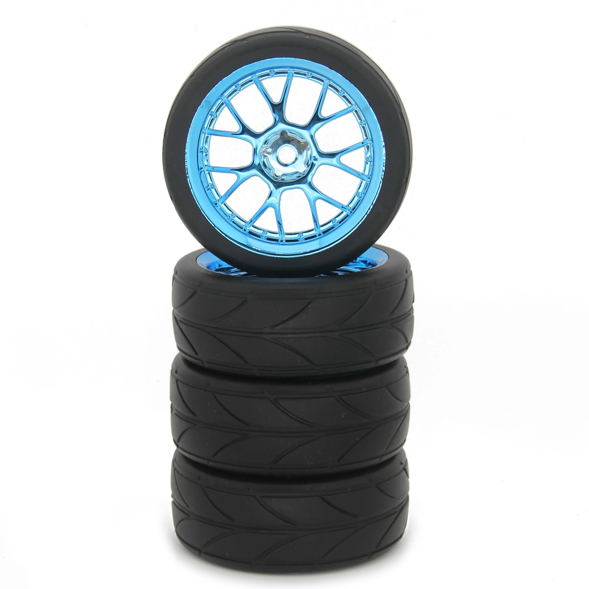 1,9 Zoll 65 mm Radreifen Reifen 12 mm Sechskant blaue Felge langlebiges Gummi für 1/10 1/12 1/14 RC Car Racing Wettbewerbsfähiges Wltoys 144001 – Detail 7