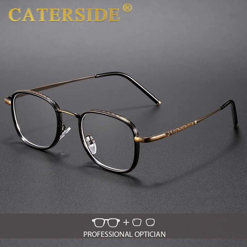 

CATERSIDE Ретро круглые мужские очки для чтения брендовый дизайн металлические очки по рецепту оправа анти-синий свет женские повседневные очки