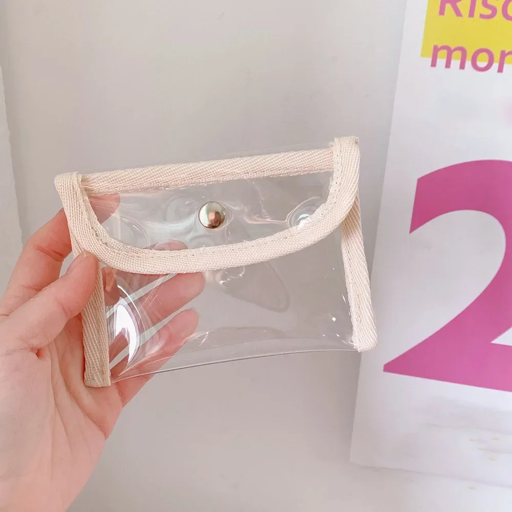 Women Transparent Kawaii Card Wallet Key Holder Storage Bag Fashion Pvc Coin Purse Girls 2023 New Clear Small Pouch Hand Purses