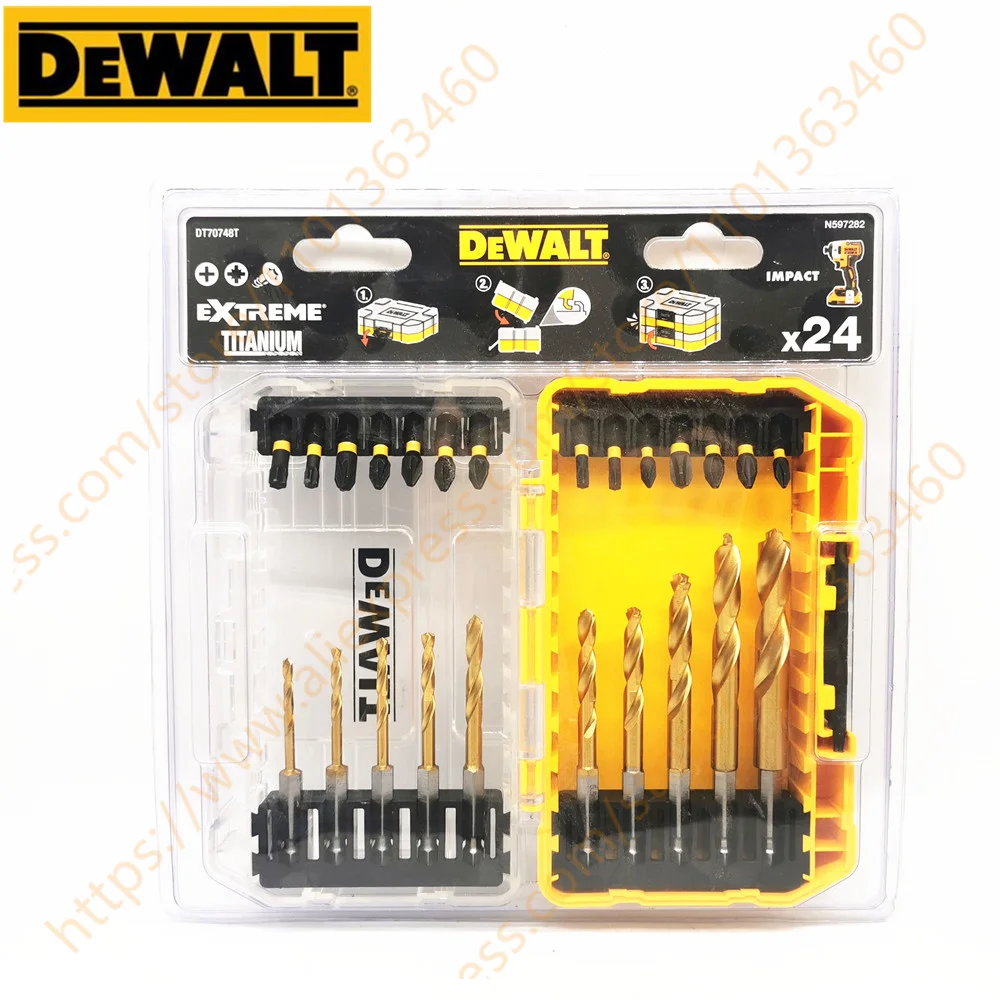 DEWALT DT70748T FLEXTORQ Drill Drive Set 24PCS Phillips Pozi Torx Screwdriver Hex Shank Drill