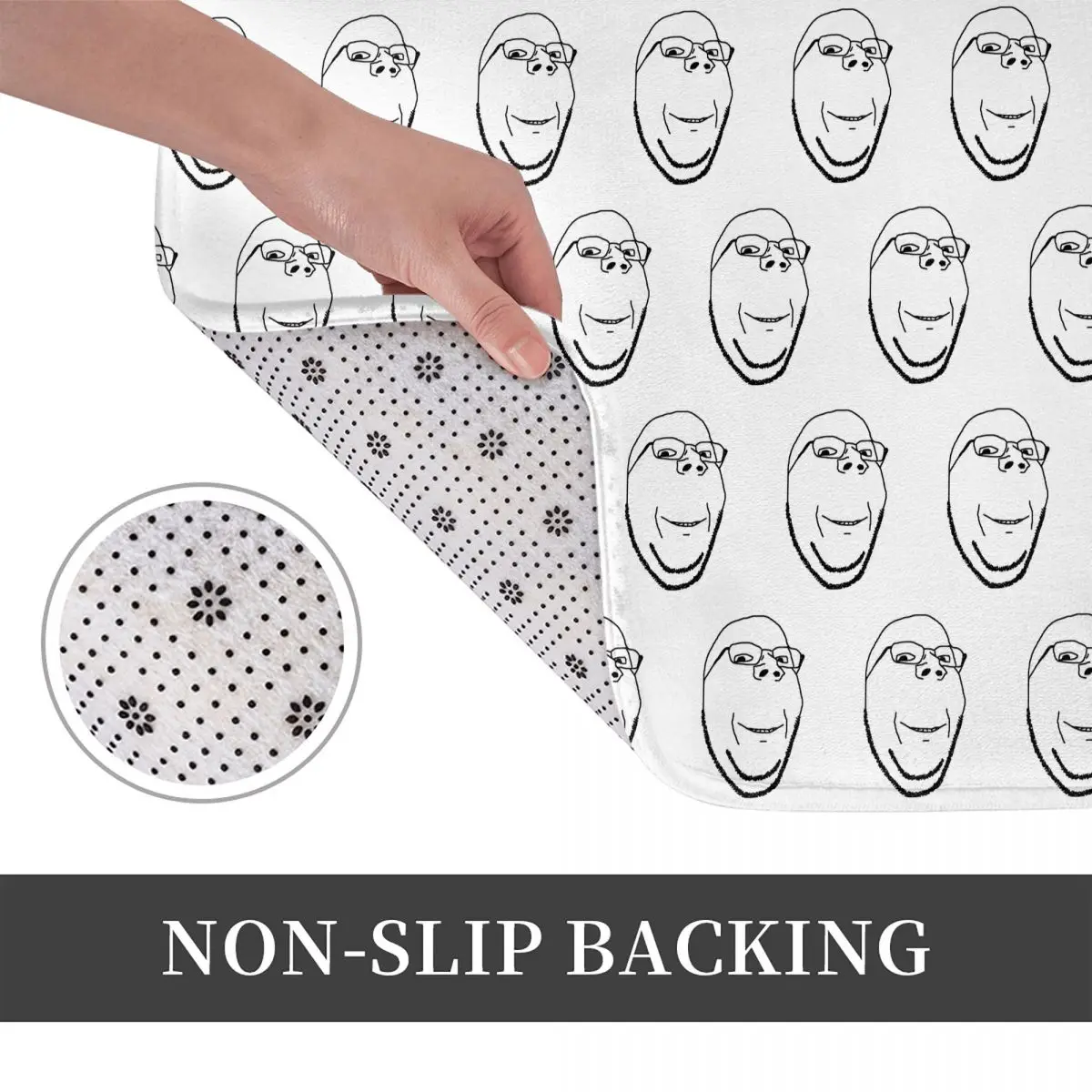 Smiling Wholesome Wojak Soyjak Non-slip Doormat Floor Mat Sand Scraping Carpet Rug for Kitchen Home Bedroom Footpad Mats