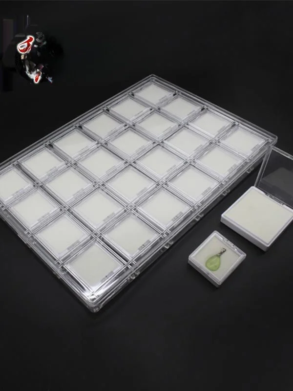 

Transparent Acrylic Jewelry Box Diamond Gemstone Storage Tray Set Plate for Bare Stone Ring Face Ele Faion Accories