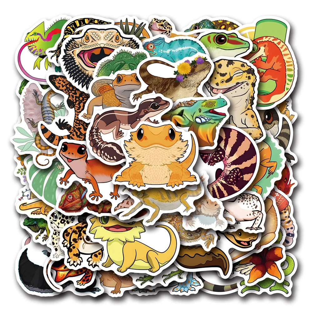 

10/30/50/100pcs Funny Lizard Cartoon Stickers Animal Waterproof Graffiti Decals DIY Skateboard Phone Laptop Decoration Sticker