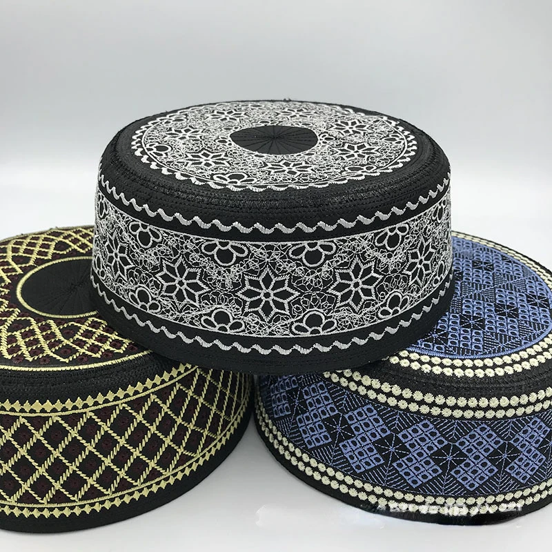 Verzending Gratis Belasting Producten Kalkoen Yarmulke Saudi Islamitische Kleding Mannen Gebedshoed Moslim Caps Voor Mannen Kufi Platte Top Joodse