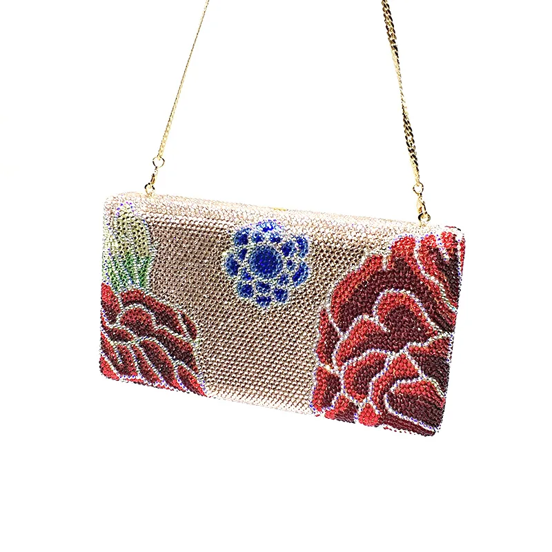 

Ladies Bridal wedding party purses women elegant evening party diamonds classical clutches flower crystal purses