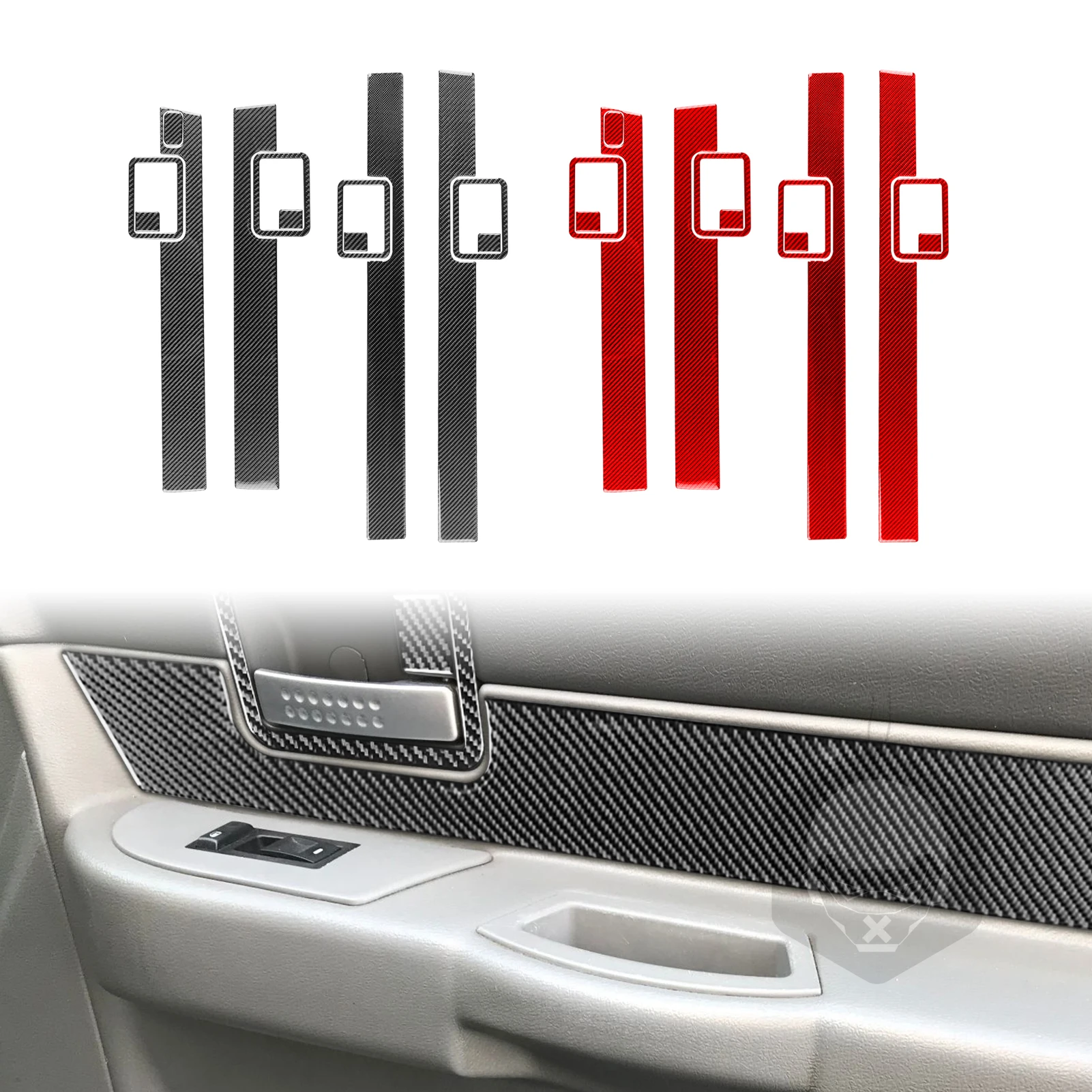 

For Dodge Durango 2004 2005 2006 2007 Accessories Carbon Fiber Car Interior Door Handle Panel Trim Sticker Decoration