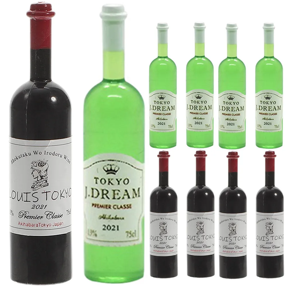 12Pcs Miniature Red Wine Bottles Tiny Decorative Mini House Accessories High Simulation Tiny Bottles for Micro Landscape and