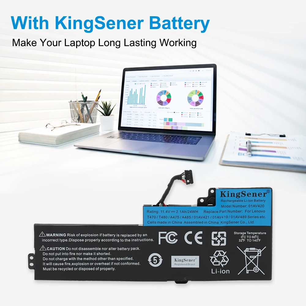 KingSener Batteria Interna Per Lenovo ThinkPad T470 T480 A475 A485 TP25 01AV419 01AV421 01AV489 01AV420 SB10K97576 SB10K97578