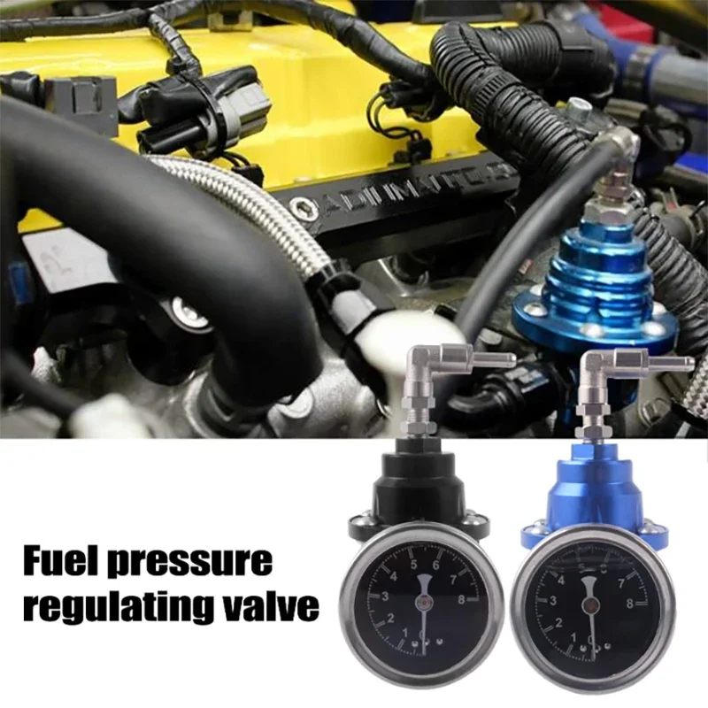 Universal Auto Pressure Regulator Adjustable Aluminum Fuel Pressure Regulator With Gauge Kit Auto Replacement Parts