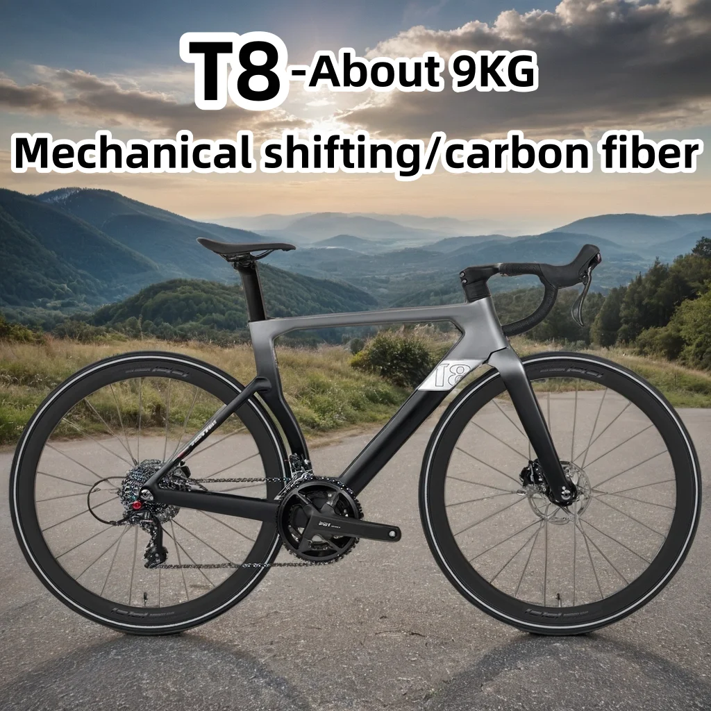 

T8-High-scale Carbon Fiber Road Bike RS-24 Speed Hydraulic Disc Brake 700*28 Fast Lightweight Bicycle Carbon Fork/carbon Wheel