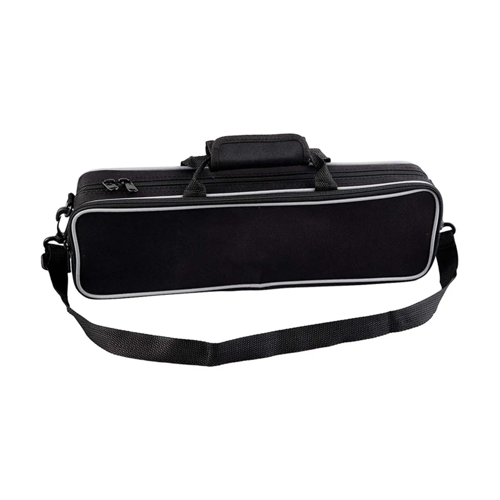 Flute Case Multipurpose Protection 39.5x8.5x12cm/15.55x3.35x4.72inch 16 Hole Flute Carrying Bag with Shoulder Strap Handbag