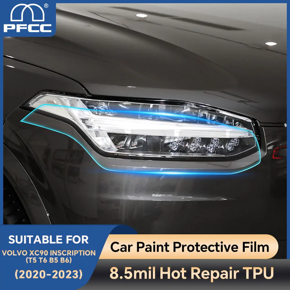 

for Volvo XC90 INSCRIPTION 2020-2023 T5 T6 B5 B6 Car Transparent Pre Cut PPF Rearview Paint Protection Film TPU Headlight Film