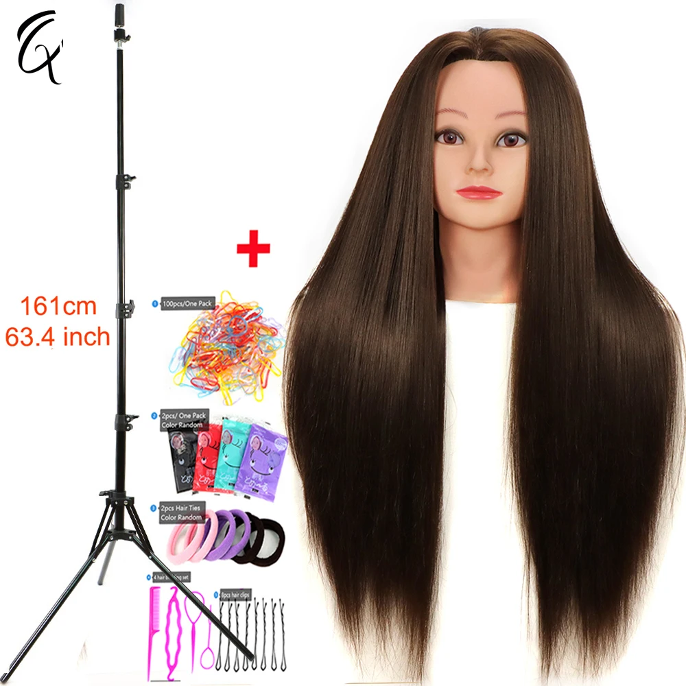 

High Temperature Fiber Mannequins Salon Hairdressing Manikin Dummy Head And Adjustable Tripod Stand Holder For Braid Hairstyle