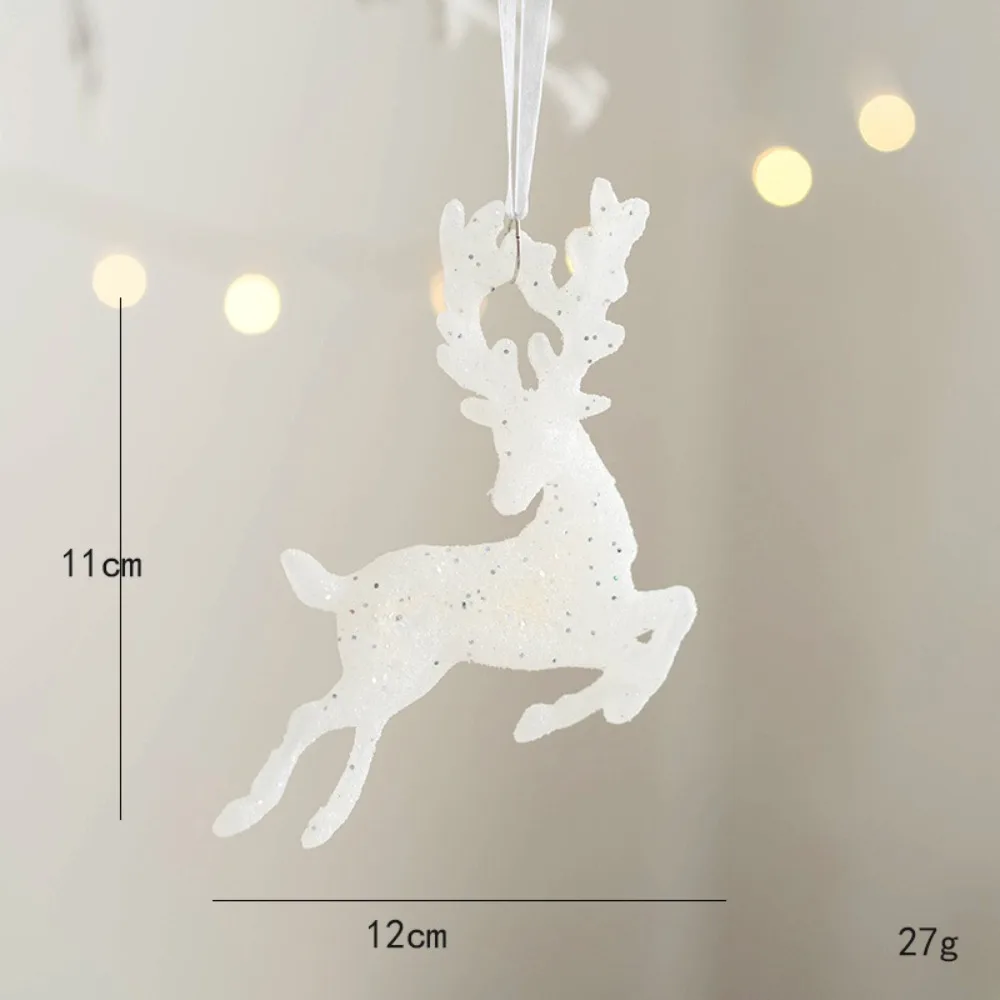 

Exquisite PPS Christmas Tree Decoration White Champagne Elk Glitter Deer Hanging Elk Pendant