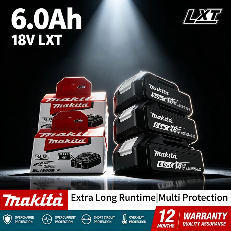 Compatibile con batteria Makita 18V 6.0Ah BL1860B, pacco batteria ricaricabile agli ioni di litio LXT per trapano elettrico, avvitatore, smerigliatrice e altri utensili Makita senza fili.
