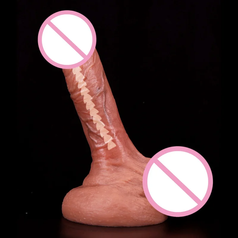 Double hardness liquid silicone simulation keel penis with large suction cup for men and women, cock, adult sexual products