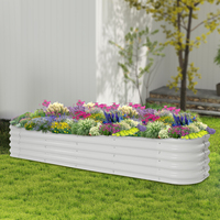 Raised Garden Bed Kit 240*60*43cm Galvanized Steel Planter Box Durable Anti-Rust & Easy Setup Deep Root Gardening for Yard Patio